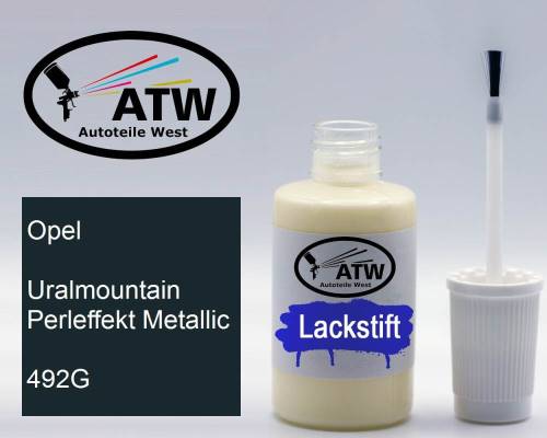 Opel, Uralmountain Perleffekt Metallic, 492G: 20ml Lackstift, von ATW Autoteile West.